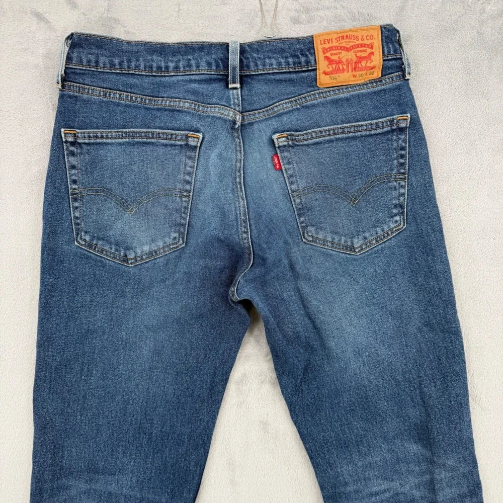 Levis 514 Mens Straight‎ Fit Jeans Dark Wash Straight Leg Size W30 L32 - Picture 11 of 16